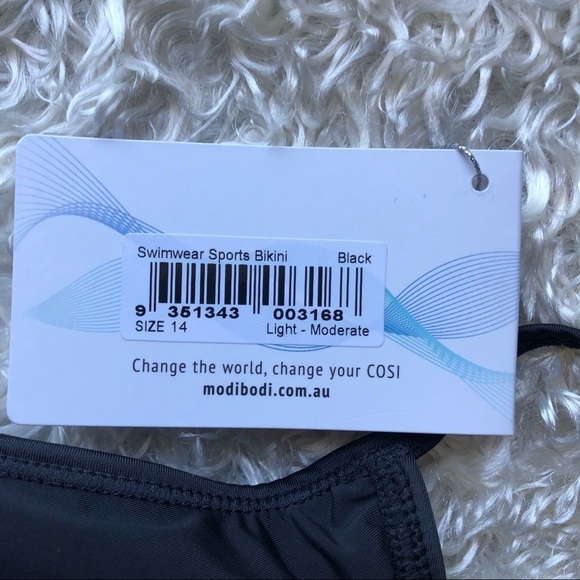 Modibodi Black High Neck Sports Swimsuit Top - Picture 5 of 5